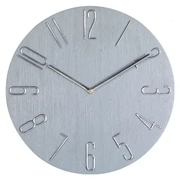Zegar ścienny Zegar mody salon prosty 12 -calowy zegar na ścianę Kreatywny zegar ścienny światło luksusowy plastikowy zegarek na ścianie 230303