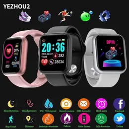Yezhou2 Y68 D20 Smartwatch Fitness Armband Blodtryck Hjärtfrekvensmonitor Pedometer Cardio Armband Män Kvinnor SMART Titta på iOS Android