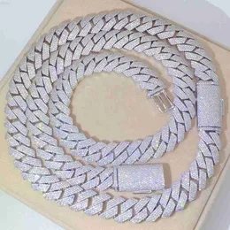 Popularna biżuteria Hip Hop 925 18K Gold Diamonds Saible Miami Męs 18 mm Cuban Link Chain