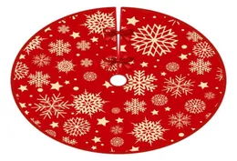 Decorações de Natal Saias de Árvore de Árvore 35in Classic Floor Capa Carpete para com Red Black Plaid Elk Snowman Santa Snowflake P5015942