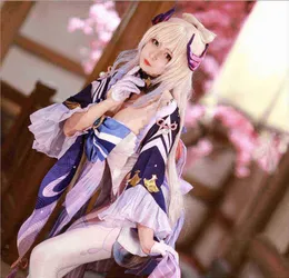Anime kostiumy Spot Genshin Impact COS Pak Sangonomiya Kokomi Game Anime Cosplay Purple Suit Female J2209151285822
