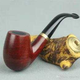 Smoking Pipes Red sandalwood pipe 9mm filter core bending hammer detachable solid wood pipe