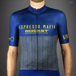 Yarış ceketleri espresso mafia la fabrica bisiklet forması yaz kısa kollu 20d önlük yol bisiklet giyim cuore