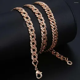 Naszyjniki łańcuchów dla kobiet mężczyzn krawężnika Venitian Link 585 Rose Gold Kolor Damska Łańcuch Naszyjka Davieslee Modna Biżuter Prezent DGN453M