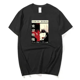 Męskie koszulki japońskie anime Tokyo Ghoul Mężczyźni Cotton T Shirt Mężczyzn Kanki Ken Print Para T-shirty harajuku koszulki Hip Hop Tee Tops G230303