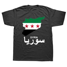 T-shirty męskie zabawne syryjskie republika arabska syria arabska t koszule graficzny bawełniany streetwear z krótkim rękawem Prezenty urodzinowe