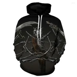 Hoodies masculinos Kissqiqi Men Skull Hoodie 3D Sweatshirts Rastreos de moda Moda Casual Pullover com capuz máximo 5xl