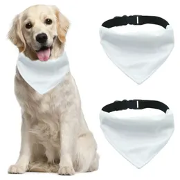 UPS 32x22cm Sublimation Blanko Weiße Hundehalsbänder DIY Benutzerdefinierte beliebte verstellbare Bandanas Dreieckstuch Halstuch Zubehör für Haustierwelpen