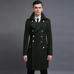 Oln Wool Herren Mantel Luxus Doppelbrust Long Style Man Trench Herbst und Winter Plus Size 5xl 6xl Herren Jacken und Schichten286o