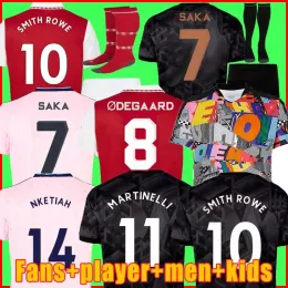 Custom saka Soccer Jerseys G. Jesus Odegaard Fãs Jogador Versão 22 23 Gunners Martinelli Smith Rowe Thomas Nketiah Tierney Zinchenko Footba