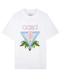 Famous Designew Casablanca Designer clássico de moda de moda de algodão Tabela de tênis Flor Sicilian Men and Women Casal Hawaiian Short Sleeve T-shirt