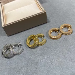 Buigari -diskdesigner dinglar örhängen för kvinna diamant officiella reproduktioner lyxmodelsmycken gåva till flickvän med ruta 025