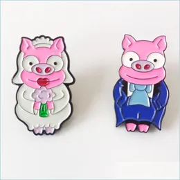 Cartoon Accessories Cute Pig Hard Enamel Pins Collect Funny Animal Metal Brooch Backpack Collar Lapel Badges Men Women Fashion Jewel Dhfkk