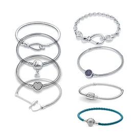 925 Srebrny urok dla bransoletki Pandora dziewczyna wąż łańcuch para bransoletki bransoletka