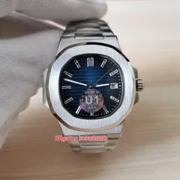 U1 Topselling Top Quality Watch Men Wristwatches 40mm 5711 5711 1p 316L Sapphire Diamond Blue Dial 자동 투명한 mechanica272r