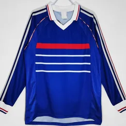 1998 France Retro Soccer Jerseys 1998 Domowa koszulka domowa Zidane Henry Maillot de Foot Pogba Football Shirt Rezuguet Desailly 98 Frenchs Klasyczne koszulki vintage z długim rękawem