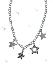 Pendant Necklaces Punk Metal Hollowout Star Necklace For Women Hip Hop Fashion Vintage Geometry Charms 90s Aesthetics Jewelry