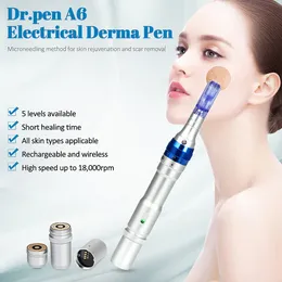 Bästa professionella trådlösa 0,25-2,5 mm Mirconeedling hudföryngring A6 Electric Derma Pen för hemmabruk