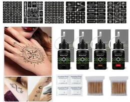 Tattoo Inks Organic Jagua Fruit Gel Kit Temporary Ink SemiperMant Set com 171 PCs estêncils naturais longing4597096