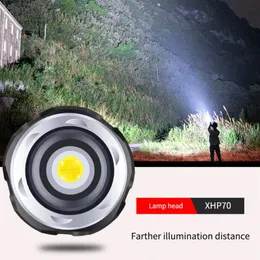 Fahrradbeleuchtung XHP70 Typ-C 3,7 V 26650 Batterie langes Ausschalten starkes Licht 1500 Lumen Zoom