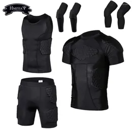 Gymkläder Män linerkomprimering Anti-Collision Suit Shorts Vest Kne Pads Football Basketball Skating