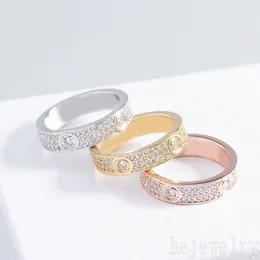 Moda promessa amor anel de casamento de luxo de aniversário presente moda hip hop 2 linhas redonda cristais de corte grosso de zircão prateado rosa homem rosa homem anéis zb019 e23
