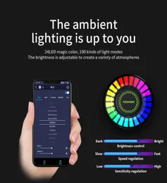 Car Air Freshener LED Light RGB Sound Control Voice Rhythm Ambient Pickup Lamp For Diffuser Vent Clip Fresheners Fragrance APP W228171920