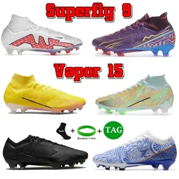 2023 Soccer Shoes mens football boots designer FG cleats sneakers Mercurial Superfly 9 Vapor 15 Elite fg White Concord Yellow Stirke Black Volt men outdoor trainers