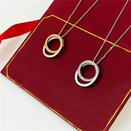 Projektant Carti Love Naszyjnik Kobiety Mężczyźni łańcuch Diamentowe naszyjniki w zawieszki róża srebrne złote łańcuchy kryształowe biżuteria miłośnicy para prezent