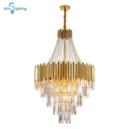 Żyrandole LED Crystal Chandelier Lampka do salonu El Hall Luxury K9 Nowoczesne oświetlenie