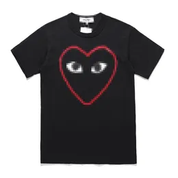 Мужские футболки Дизайнерские футболки Com Тонкие с коротким рукавом Hearts Des Garcons Cdg Holiday Play Женская футболка Черная новинка размера