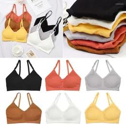 Camisoles Tanks Reggiseno senza cuciture Coppa piena Filo traspirante Dormire gratis per le donne Ragazze con bellissime imbracature sul tubo posteriore