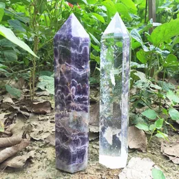 Dekorativa figurer 1,5 kg Clear Melting Stone Quartz Tower Natural Dream Amethyst Crystal Wand Point Healing Home Decoration