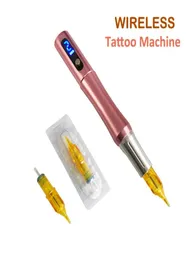 Rose Gold 5Speed LED Diagital Wireless Tattoo Machine PMU Tattoo Machine Cartridge 2202145219227