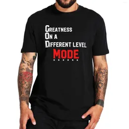 제공 레벨 모드 셔츠에 남성 T 셔츠 위대함 프로 레슬링 2023 남자 Tshirt 면화 대형 homme camiseta