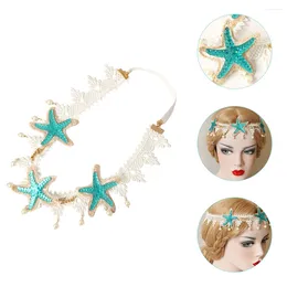 Bandanas Headband Mermaid Hair Lace Beach Accessories Wedding Star Wreath Women Garland Summer Girl Headdress Halloween Cospaly Girls