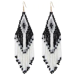 Серьги для женского уха винтажные ювелирные изделия Boho MultyColor Beads Tassel