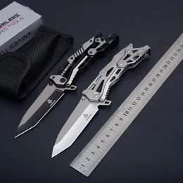 JL Mechanical 16011 Tactical Folding Knife Full Steel Outdoor Camping Hunting Survival Pocket EDC Tools 57HRC Rescue Utility Knife2393