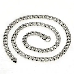 100% fest S925 Sterling Silber Miami Cuban Chains Halskette für Herren Womens Fine Jewelry Lock 7mm 50 55 60 cm Tankverschlusskette x050271g