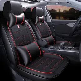 Car Seat Covers HLFNTF Upgrade Four Seasons Leather 5-seater Universal High-end Cover Dustproof And Waterproof Automotive Interior