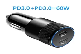60W USB C 빠른 자동차 충전기 2 포트 자동차 충전기 어댑터 듀얼 타입 C PD 용 13 12 11 Pro Max Samsung Galaxy Note20 Android W227129497
