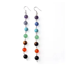 Dangle Chandelier Seven Chakras Round Bead Earrings Womens Elegant Fashion Charm Drop Delivery Jewelry Dhegv