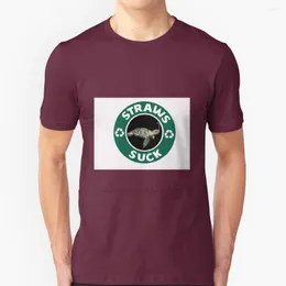 남성용 T 셔츠 짚 빨기 바다 거북 힙합 티셔츠 면화 Tshirts 남자 티 탑 오염 행동주의 운동가 비건 안티