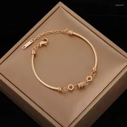 Strand European and American Fashion Titanium Steel Steel Bracelet Female Rose Gold Light Luxury Net Red Niche Jewelry