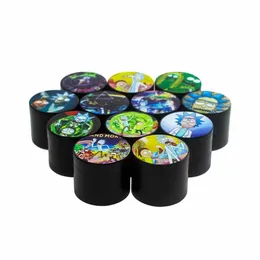 Smoking Pipes Cartoon Black Grinder 40Mm Tobacco Slicer 4 Layers Herb Crusher Colorf Zinc Alloy Hands Smoke Accessories Drop Deliver Dhybu