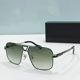 9099 Vintage Square Pilot Okulty przeciwsłoneczne dla mężczyzn Silver Metal Green Gradient Fashion Sun Słońce Projektanci okularów przeciwsłonecznych Occhialia Da Sole Sunnies Uv400 Oczoce z pudełkiem