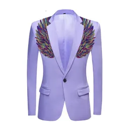 Мужские костюмы Blazers Purple Sequin Wing Blazer Juper