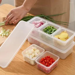 Dinnerware Sets Fresh Keeping Box Refrigerator Onion Ginger Garlic Storage Plastic Transparent Drain Sealed Kitchen Accessories