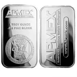 100pcs/Lot DHL American Precious Metals Exchange Apmex 1 Oz Silver Bar No Magnetic U0304