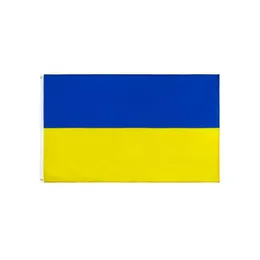 Bannerflaggor Ukraina flagga 3ftx5ft ukrainska nationella 90x150 cm polyester med mässing grommets 3x5 fot droppleverans hem trädgård festi dh5mg